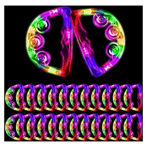 Yunsailing LED Light-Up Tambourines – White, Blue, Pink, Green