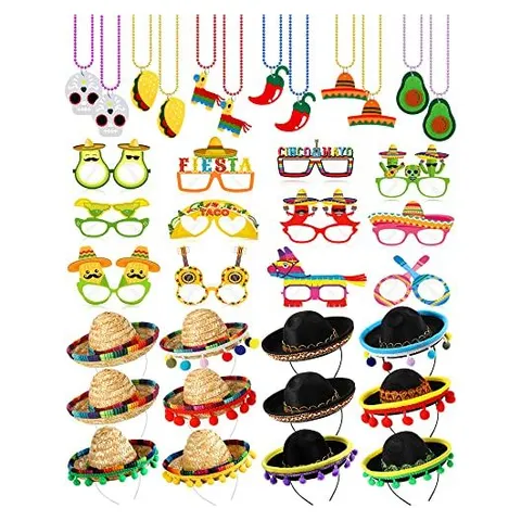 Yunsailing Fiesta-Set mit Sombrero-Haarreifen – Lebendiger Stil