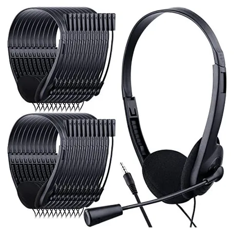 Yunsailing Classroom Headsets with Boom Mic – Black · Plastic Stem