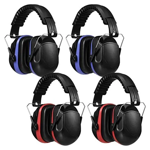 Yunsailing Foldable Noise-Reduction Earmuffs – Red and Blue
