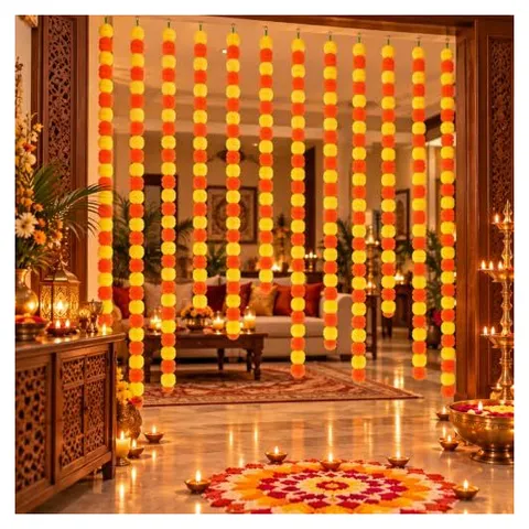 Yunsailing Ringelblumen-Girlanden & Día-de-los-Muertos-Deko – Orange und Gelb