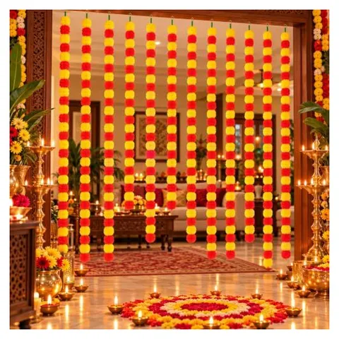 Yunsailing Marigold Garlands & Day of the Dead Decor – Red and Yellow