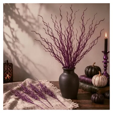 Yunsailing Ramas de sauce rizado – Morado