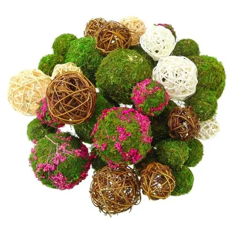 Yunsailing Moos- & Rattan-Dekokugeln – Elegante Farben.