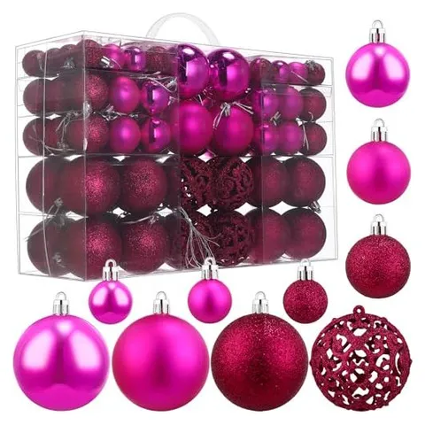 Yunsailing Bolas de Navidad irrompibles – Rosa