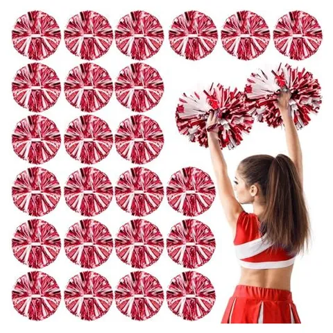 Yunsailing Cheerleading-Pompons – Rot und weiß