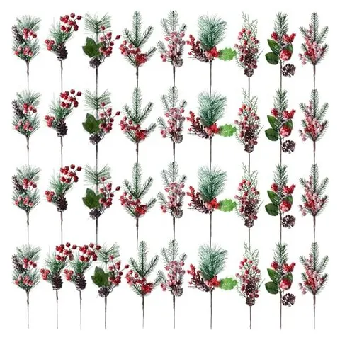 Yunsailing Weihnachts-Picks & Beerenzweige – Elegant