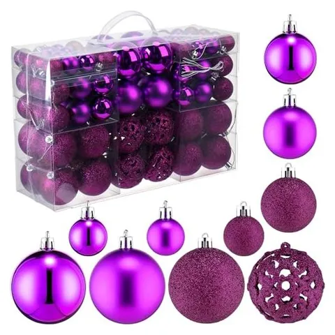 Yunsailing Bruchfeste Weihnachtskugeln – Violett