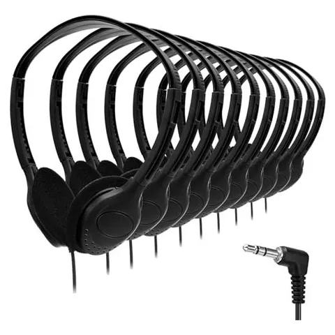 Yunsailing Wired Classroom Headphones, 3.94 ft Cable – Black