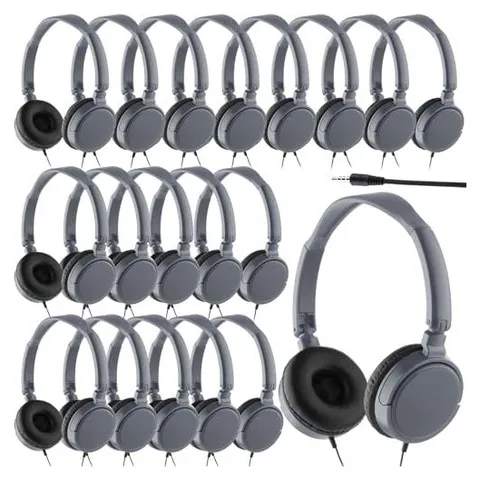 Yunsailing Auriculares para el aula envueltos por separado – Gris