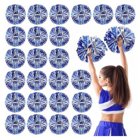 Yunsailing Cheerleading Pom Poms – Blue and Silver