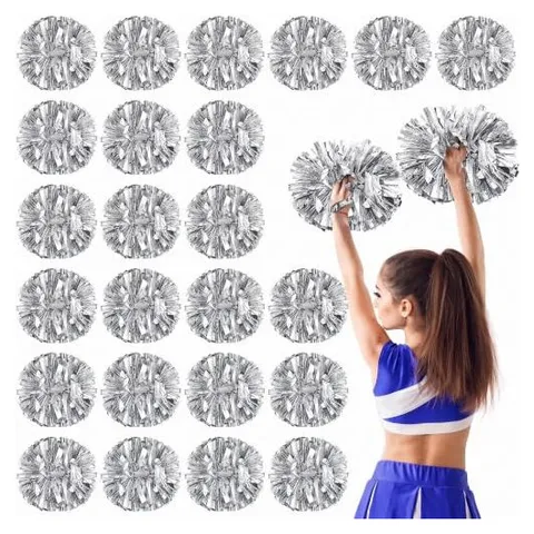 Yunsailing Cheerleading Pom Poms – Silver